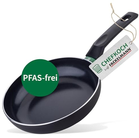 FACKELMANN Chefkoch Aluminium-Pfanne Ø20 cm Bielefeld mit Keramik-Antihaft-Beschichtung – Bratpfanne aus Aluminium: Extra leicht – Für alle Herdarten geeignet (auch Induktion)