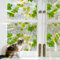 Tanlaby Película de ventana de Arco Iris Vid Verde Vinilo Ventana Decorativo Estática Película de Privacidad para Ventana para Salón Dormitorio Oficina Decoración de Ventanas, 40x100cm
