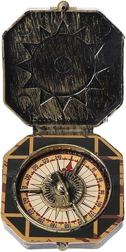 Bronze Compass Prop, Nautical Compass Pirate Captain Costume Props Halloween Party Cosplay Decoration Deft Design, Props and Games Costumes Dress Up and Pretend Play