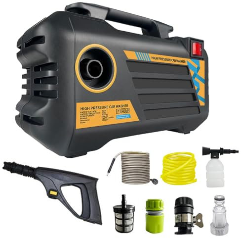 Irishom Idropulitrice elettrica 1450 PSI 3 Diverse Punte di Pressione Idropulitrice elettrica con Tubo in Schiuma per recinzioni del Patio Vialetti Pulizia Auto