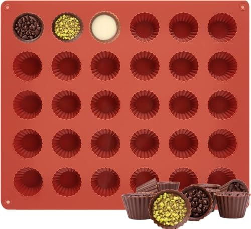 lomdung Molde Chocolate, 3D Molde Silicona Bombones, Alimentaria Antiadherente Moldes Chocolate Silicona para DIY Chocolate, Caramelos, Gelatinas y Cubitos de Hielo (28 X 24 cm)