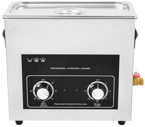 6.5L Ultrasonic Cleaner with Heater and Timer 180W Stainless Steel Ultrasonic Cleaning Machine Professional Ultrasonic Parts Cleaner Ultrasound Cleaning Machine for Lab Tools Auto Parts