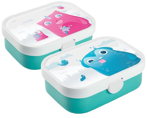 Landpark Brotdose 2er Set Kinder– Bento Box Kinder - Brotdose Kinder mit Fächern inkl. Gabel - Lunchbox mit Clip-Verschluss - BPA-frei & Spülmaschinenfest - 750 ml - Jausenbox schule