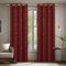 Deconovo Verdunkelungsvorhänge mit Ösen Blickdichte Gardinen Wohnzimmer Moderne Fenstervorhänge Kälteschutz Thermogardine mit Linienmuster, 240x140 cm(HöhexBreite), Rot, 2er Set