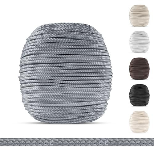 EFIXS Jalousien Schnur 2.2 mm - Grau - 10-25 Meter - Hier: 20 Meter - Premium Jalousie Zugschnur - Ersatzschnur für Holz-, Bambus-, & Aluminiumjalousien - Hochwertige Jalousie Kordel