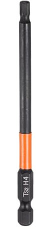 sourcing map 1pcs H4 Hex Head Drill Bit Wrench 4mm Metric Flat Tip 1/4 Hex Shank 100mm (4) Long Magnetic Black Phosphate Hexagonal Screw Driver Socket Industrial Screwdriver Power Bits