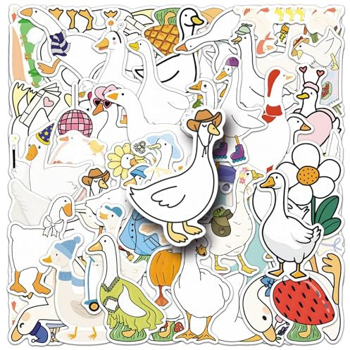 Gans Aufkleber für Jugendliche Erwachsene 50 Stück Goose Wasserfeste Vinyl Sticker Set Auto Motorräder Fahrrad Skateboard Snowboard Gepäck Laptop Koffer Helm Motorrad Computer
