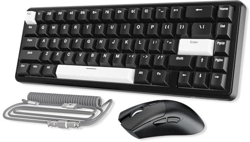 MAMBASNAKE x Attack Shark Wired Gaming Tastatur und Maus Combo, X65HE Gaming Keyboard Black, 59g Superlight PAW3311 Wireless Mäuse, Mini 65% Rapid Trigger Magnetic Tastatur mit 8Khz, QWERTY -Schwarz