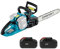 Akku Kettensäge für Makita 18V, 16 Zoll Elektrisch Kettensägen, 405mm Schnittlänge, 1500W Bürstenlose Kettensäge Akku, Motorsäge für Holzbearbeitung und Garten (2 akku)