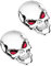 LEEQBCR Adesivo per Auto in Metallo Teschio, 2 pezzi di 3D Skull Lega di Zinco Metallo Auto Adesivo Skull Emblem Badge Auto Styling Adesivi Accessori per Auto Moto(argento)