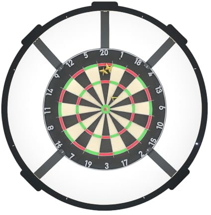 Dartscheibenbeleuchtung LED – Schattenfrei & Blendfrei – Dartboard Licht für Innen – Kompatibel mit Winmau, Unicorn, Target – Dart Zubehör – ohne Dartscheibe (Schwarz, mit Beleuchtung + Klett)