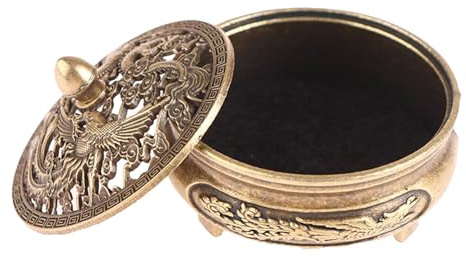 Brûleur D'encens, Porte-encens D'aromathérapie, Brûleur en Métal Vintage, Décoration Orientale Traditionnelle pour Bâtons, Cônes, Résine, Yoga, Salon, Chambre, Méditation