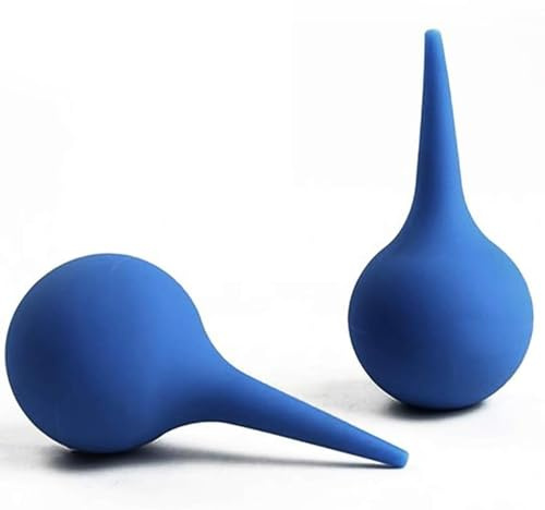 Ohrenreiniger 60ml,Ohren Reinigung Set,Ohrenschmalzentferner Silikon,Ohrendusche für Baby Kinder Erwachsene,2 Stück (Blau)