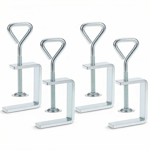 QWORK® 4 Pièces Serre Joint en C Réglable 7-45mm - Fabriqué en fer Galvanisé, Résistant à la Corrosion