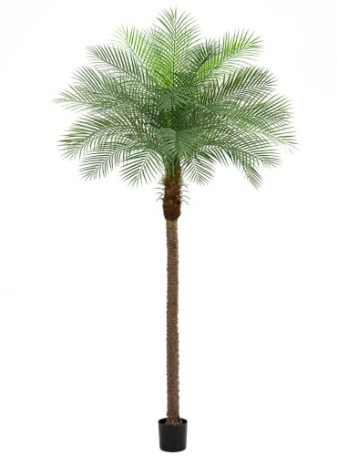 ZEEOZE 270 cm Palmera Artificial Phoenix Palmeras Artificiales Altas con 21 Hojas Ajustables Plantas Artificiales Phoenix para Patio Exterior Piscina Oficina en Casa Salón Jardín (1 Unidad, 270 cm)