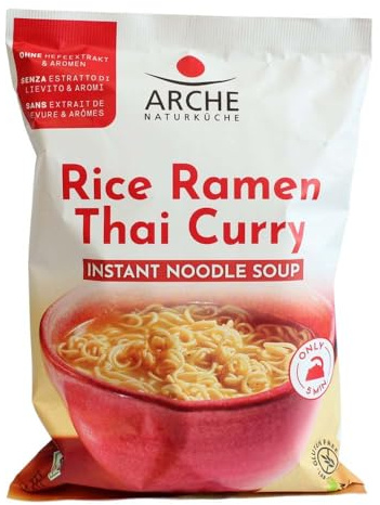 Arche Naturküche Instant Nudel Suppe, Rice Ramen Thai Curry, 72g