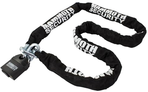 Mammoth Motorcycle Motorbike Lock & Chain 10x10x1800mm Heavy Duty Security Chain + Shackle Lock