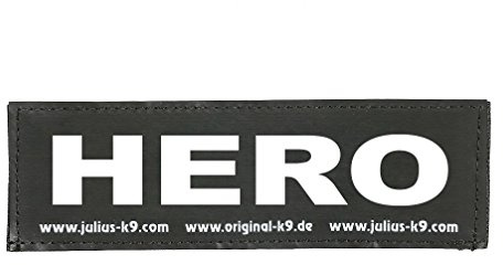 Julius-K9 Interchangeable Hook & Loop Patches, 1 pair, HERO, Size: Baby 1, Black