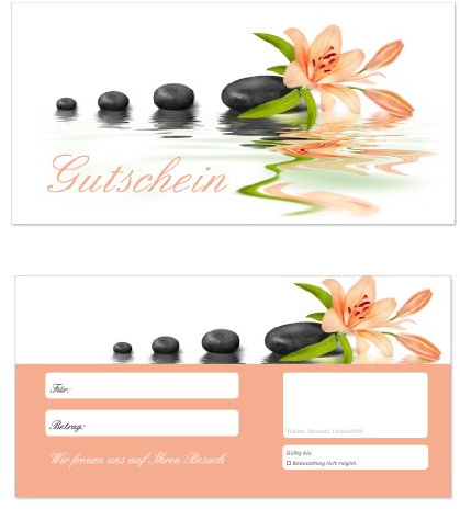 50 Stück Geschenkgutscheine (Wellness-616) - Gutscheinkarten Gutscheine für Bereiche Wellness, Erholung, Entspannung oder Kosmetik und Reisen