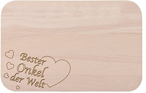 Frühstücksbrettchen/Frühstücksbrett mit Gravur Bester Onkel der Welt als Geschenk - aus Holz - Geschenkidee ideal zum Geburtstag oder zu Weihnachten