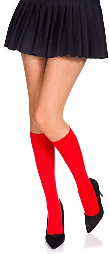 Romartex 60 DEN Mikrofaser Kniestrümpfe in 29 Trendy Farben, rot