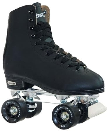 CHICAGO Herren Leder Gefüttert Rink 11 Skates Deluxe Schlittschuh mit Lederfutter, Größe 45, Schwarz