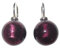 Ohr-Hänger Ohrringe Murano-Glas Perle lila 12 mm Durchmesser rund Sterling-Silber 925-er Goldschmiede-Arbeit Handarbeit Unikat elegant modisch Geschenk