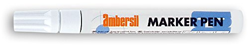 Ambersil 20394 Fibre Tipped Marker Pen, 15 ml, White