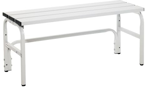 Certeo | Umkleidebank aus Edelstahl | HxT 450 x 350 mm | Länge 1015 mm | lichtGrau