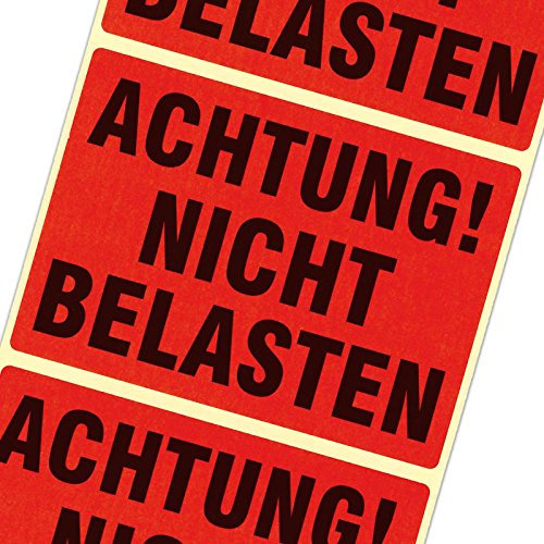 1000 Etiketten/Versandetiketten Achtung nicht belasten Haftpapier 105 x 72 mm leuchtend rot
