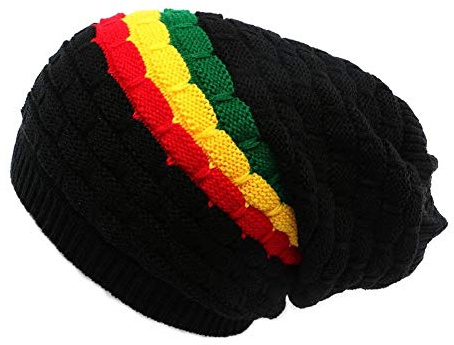 Léon Montane Mütze Rasta, Schwarz, Rot, Gelb und Grün, Unisex Gr. Einheitsgröße, Schwarz