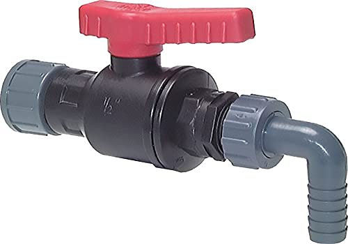Ablass-Kugelhähne aus Kunststoff, PN 4, Lebensmittel, Wasser, Öl, Chemikalien, Ventil, Kugelhahn (Gewinde: G 3/4 Innengewinde)