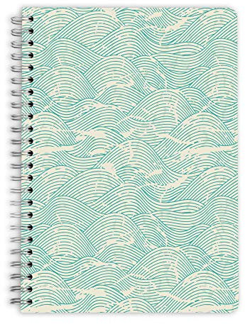 purepaper Notizblock | Notizbuch | Spiralblock | Bullet Journal | Mint Waves, DIN A5, Softcover, 120g, gepunket, dotted, punktkariert, dot grid, 120 Seiten