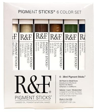 R&F Pigment Sticks Earth Tones Set of 6 (2830), 38 ml