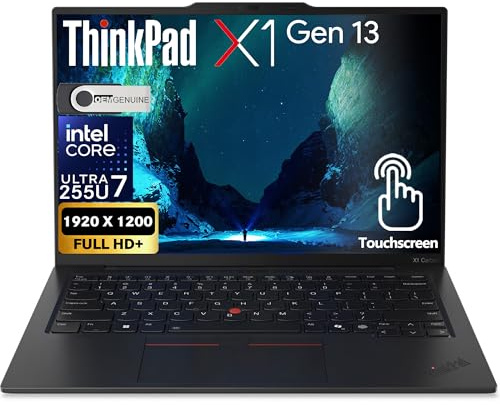 Lenovo ThinkPad X1 Carbon Gen 13 Business Laptop, Intel Ultra 7 255U, 14 FHD+ Touchscreen, 32GB DDR5 RAM, 2TB SSD PCIe, WiFi 6E + BT, Backlit Keyboard, 1080p Webcam, Windows 11 Pro - Black