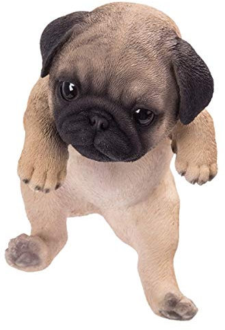 Pacific Giftware Mops Welpen Figur als Blumentopf-Hänger - Hunde Baby Dekofigur Geschenk für Hundeliebhaber