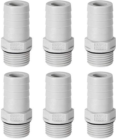 sourcing map Adaptateur raccord flexible PVC 6mm 15/64 Barbillon x1/8 G tuyau mâle 6Pcs 1/2G x 19mm