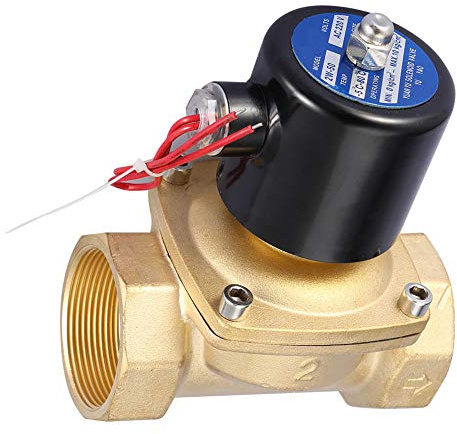 Electrovanne NC, 220VAC DN50 Laiton 2 pouces 2 voies 2 voies, type normalement fermé Electrovanne électrique Sensitive Valve magnétique solénoïde à action directe,