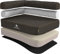 Knuffelwuff Orthopädisches Eck Hundebett Marlie Hundesofa aus Velours mit Handwebcharakter L 85 x 63cm Lehne Links Schwarz - abnehmbarer Bezug - waschbar - für große, mittelgroße und kleine Hunde