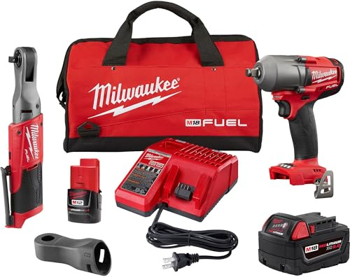 MILWAUKEE 2663-22R M18 1/2 IMPACT WRENCH - M12 3/8 RATCHET COMBO KIT