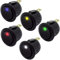 mmtrade | 5x Kippschalter beleuchtet rund 12V/10A (je 1x weiß, blau, rot, gelb, grün) | ON-OFF Stellung, einrastbare mit Selbsthemmung runde Schalter Wippschalter