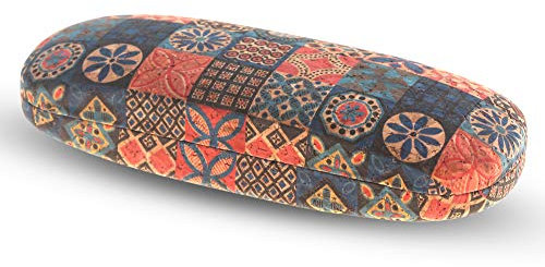 Flanacom Boho Brillenetui Hardcase aus Kork - Designer Damen Brillen-Tasche Brillen-Hülle Hartschale für Sonnenbrille und Lesebrille - Ethno Brillen-Aufbewahrung (Etui 3)