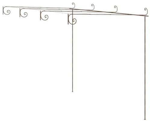 vidaXL Arco de Rosas de Jardín Pérgola Terraza Cenador Patio Plantas Trepadoras Hiedra Clemátide Decoración Marrón Antiguo 4x3x2,5 m Hierro