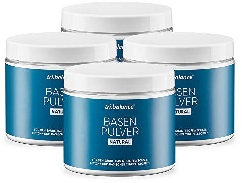 tri.balance Basenpulver Natural 300 g - 4er Pack I Classic I inkl. E-Book Entsäuerungskur I Calium Calcium Zink für den Säure-Basen-Stoffwechsel I vegan