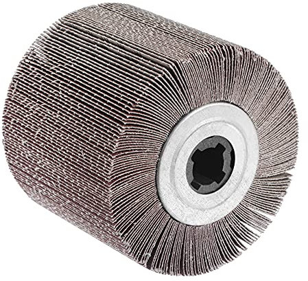 sourcing map 120mmx100mm Flap Wheel Abrasive Cloth Wire Drawing Polishing Sanding Wheel 120 Grit for Stainless Steel Metal Wood