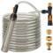 hygger Eimerfreies Aquarium-Wasserwechsel-Set, Metall-Wasserhahn-Anschluss, Aquarium-Siphon, Kiesreiniger mit langem Schlauch, 12 m Abfluss und Füllung