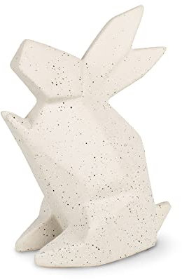 flature Keramik Osterhase Deko Figur - Hasenfigur aus Keramik 18cm hoch als Moderne Osterdeko, Dekofigur für Ostern, Frühlingsdeko, als Ostereier Deko, Oster Deko, Geschenk für Frau Kinder (Beige)