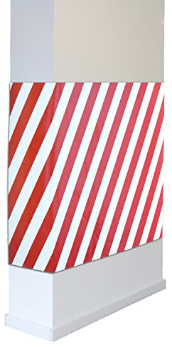 PARKING FACIL | Protector de Columnas de Garaje | Color Rojo y Blanco | Longitud 100 cm| Altura 70 cm | Espesor: 2 cm | Protección para Parking | Fácil Instalación con Autoadhesivo