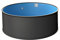 mediPOOL Schwimmbecken-Set Ø 3,00 m Rundform, Tiefe 1,20 m, Made in Europe, Stahlwand Anthrazit, mit Sandfilter, Leiter & Skimmer-Set