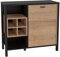 Forte HIGH ROCK Kommode mit 1 Tür, Holzwerkstoff, Schwarz/Riviera Eiche, B x H x T: 93,3 x 85,1 x 40,2 cm